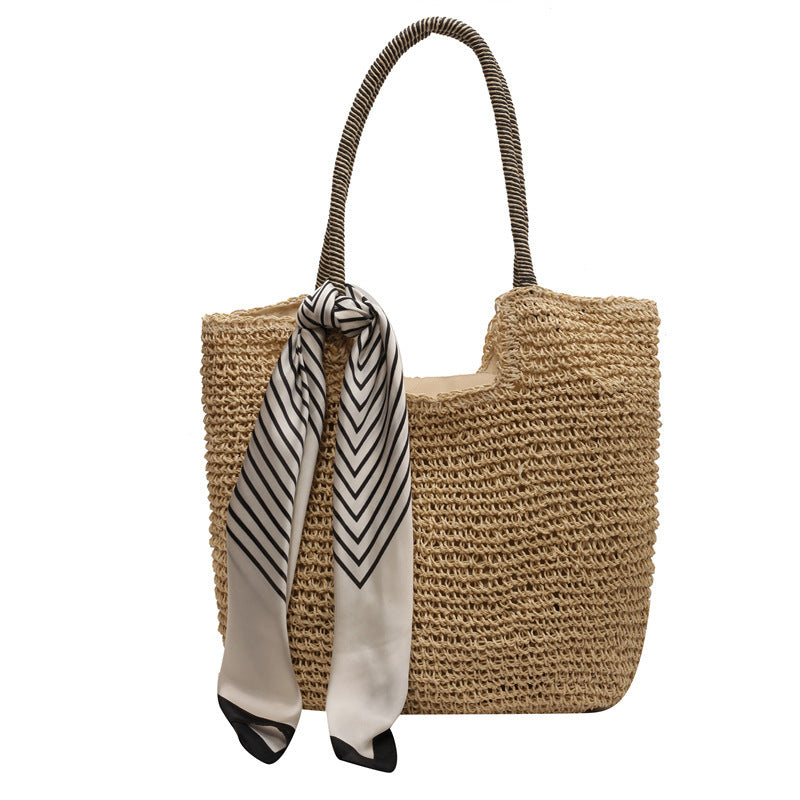 Casual Woven Bag Women's New Large Capacity One-shoulder Portable