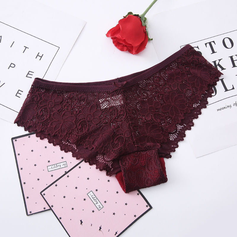 Women's Lace Panties Pure Cotton Crotch Low Waist