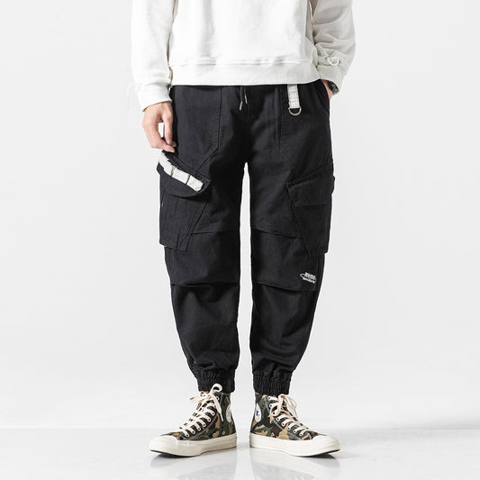 Military Cargo Jogger Pants Men's Fashionable Pocket Pleated