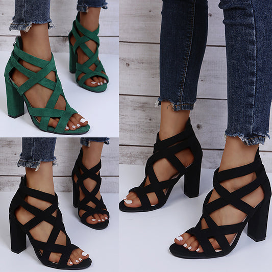 Large Size Thick Heel Women's Sandals