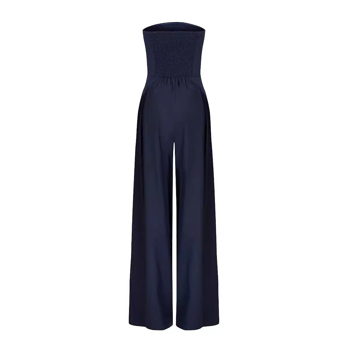 Casual Backless Slim Fit Smocking Temperament Jumpsuit