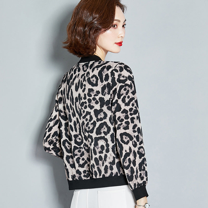 Chiffon Shirt Leopard Print Printed Sunscreen Air Conditioning Jacket Cardigan