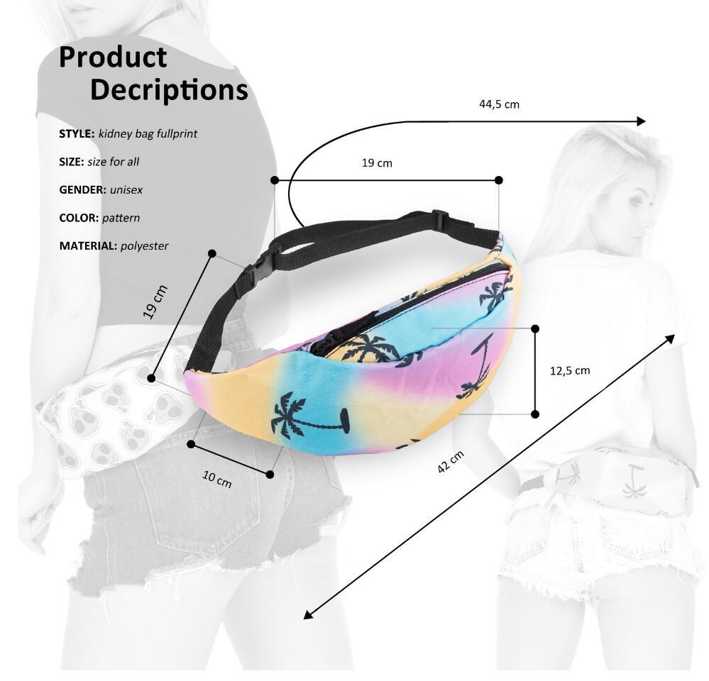 3D Printed Women Fanny Waist Packs Zipper Crossbody Shoulder Chest Handbags