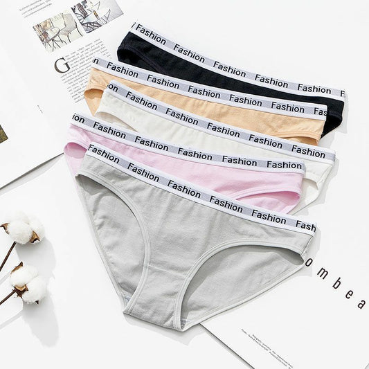 Comfortable Low Waist Underwear Women's Pure Cotton Fashion Letters