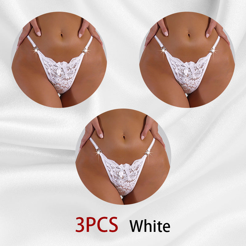 Women's Thong Lace Hollowed Out Mesh Gauze Panties Women's Traceless Panties