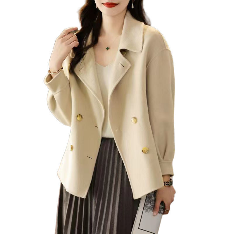Woolen Short Coat Female Double-faced Woolen Goods