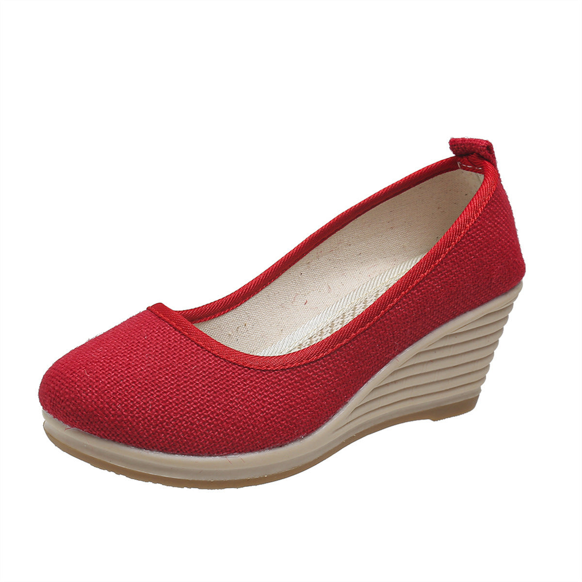 Casual Solid Color Wedge Linen Women's Shoes