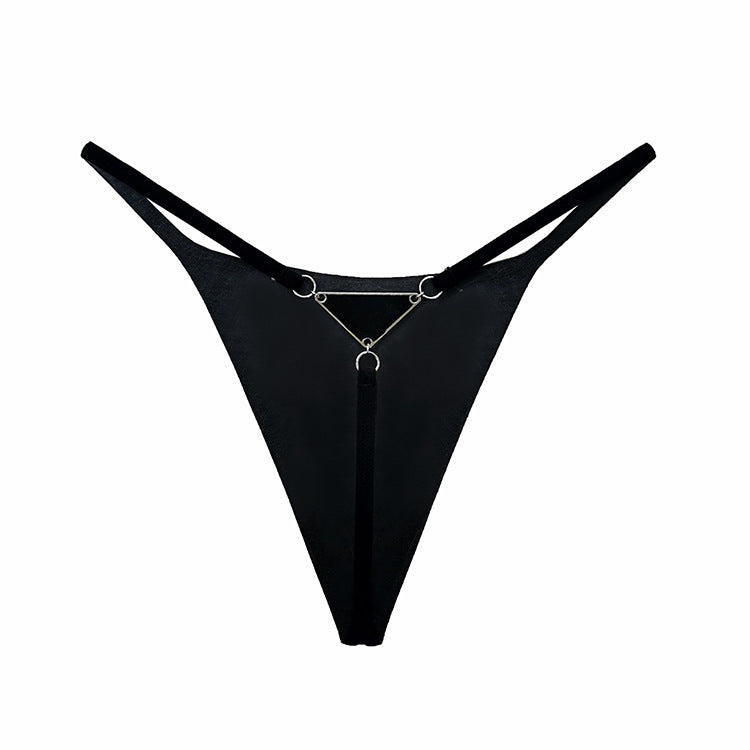 Chain V Pants Sexy Black Panties Women's Metal Thong