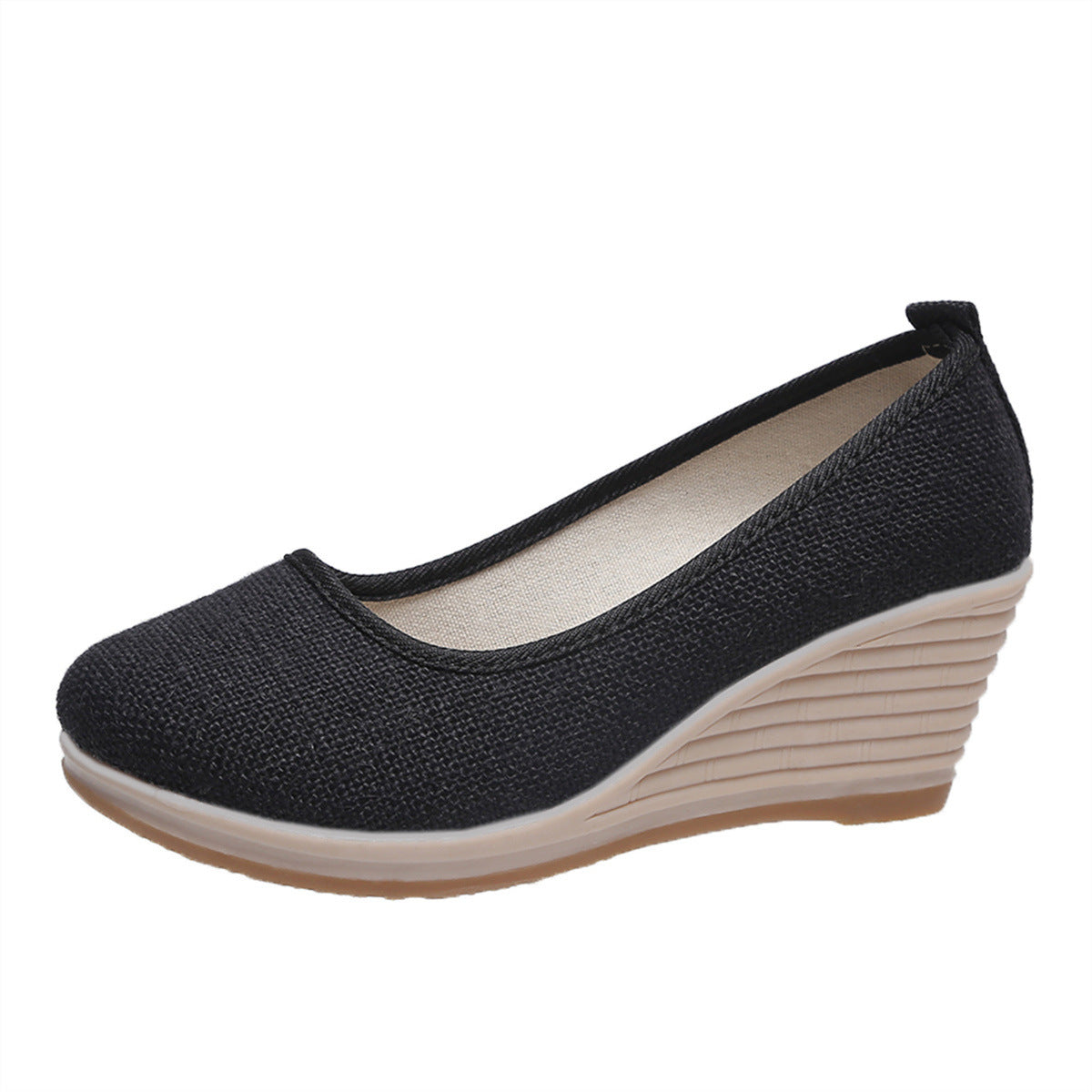 Casual Solid Color Wedge Linen Women's Shoes