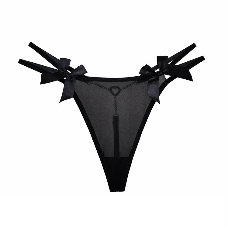 Chain V Pants Sexy Black Panties Women's Metal Thong