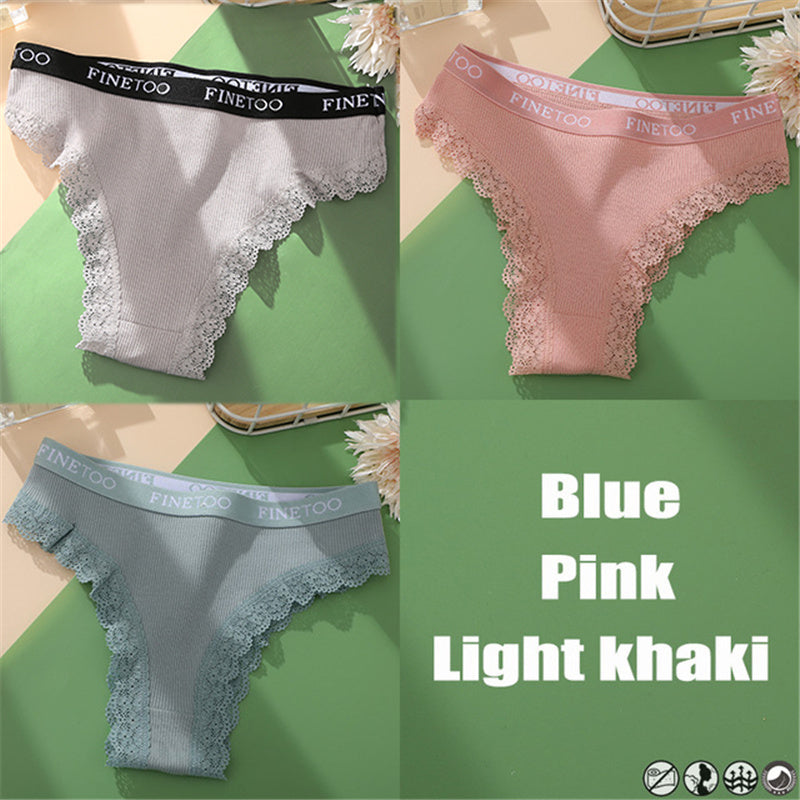 Ladies Briefs High Slit Lace Panties