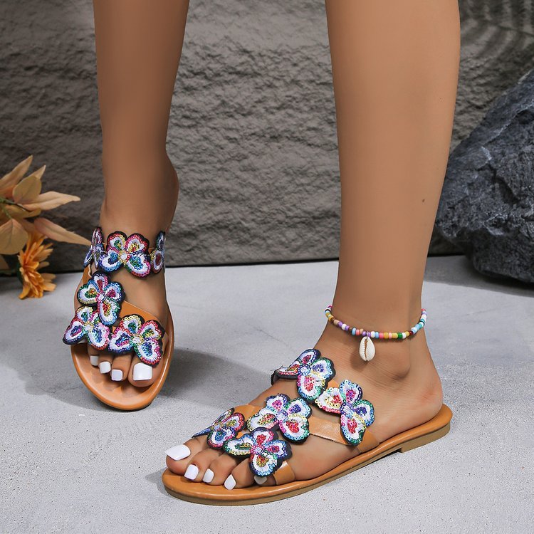 Vacation Light Butterfly Plus Size Beach Sandals