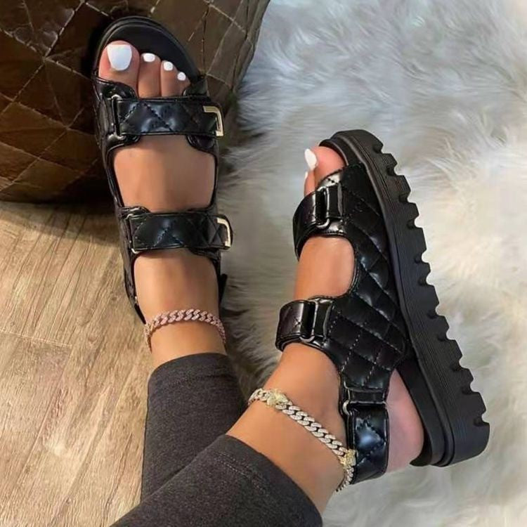 Women's Summer European And American New Fashion Buckle Platform Roman Sandals