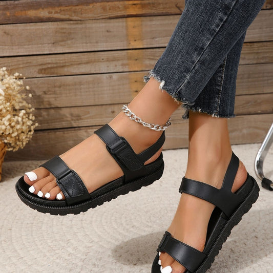 Velcro Sports Sandals One-line Fashion Outerwear Casual Beach Soft Bottom