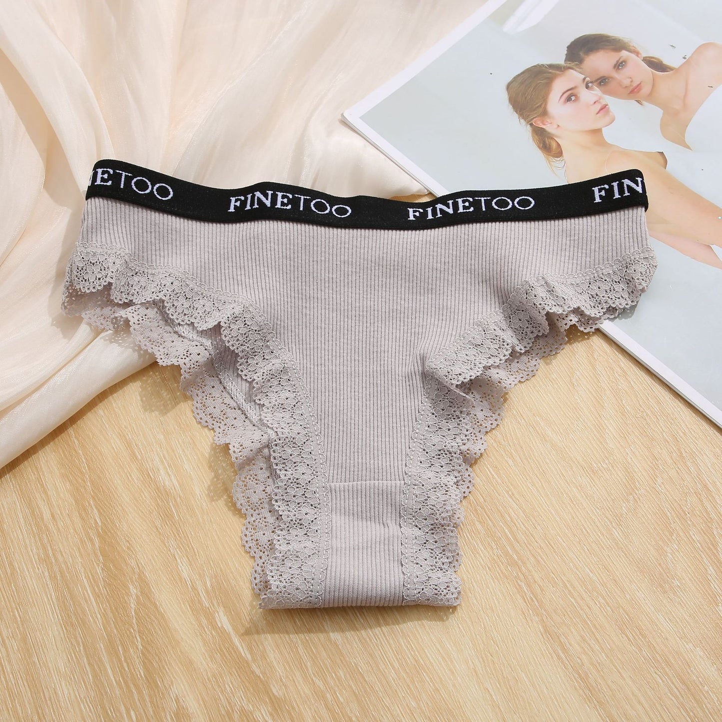 Ladies Briefs High Slit Lace Panties